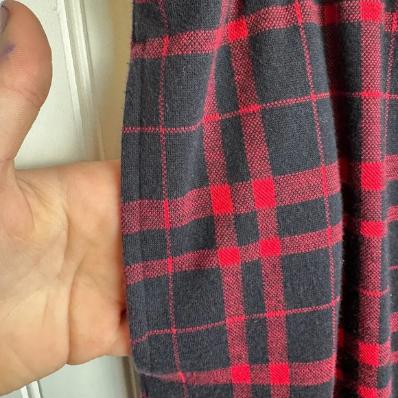 Bechamel Red Black Plaid Elastic Waist Midi Skirt Large P50 - Picture 2 of 6